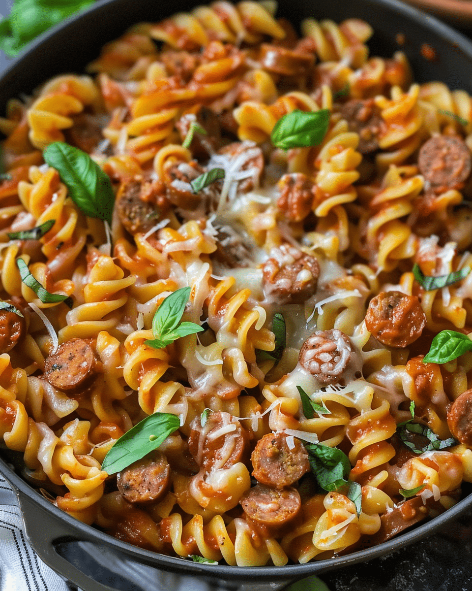 One Pot Cheesy Sausage Pasta