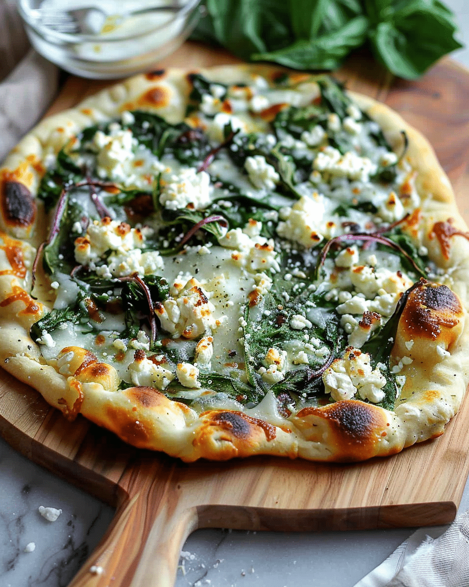 Spinach And Feta Flatbread Pizza