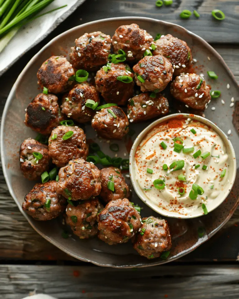 Korean BBQ Meatballs With Spicy Mayo Dip