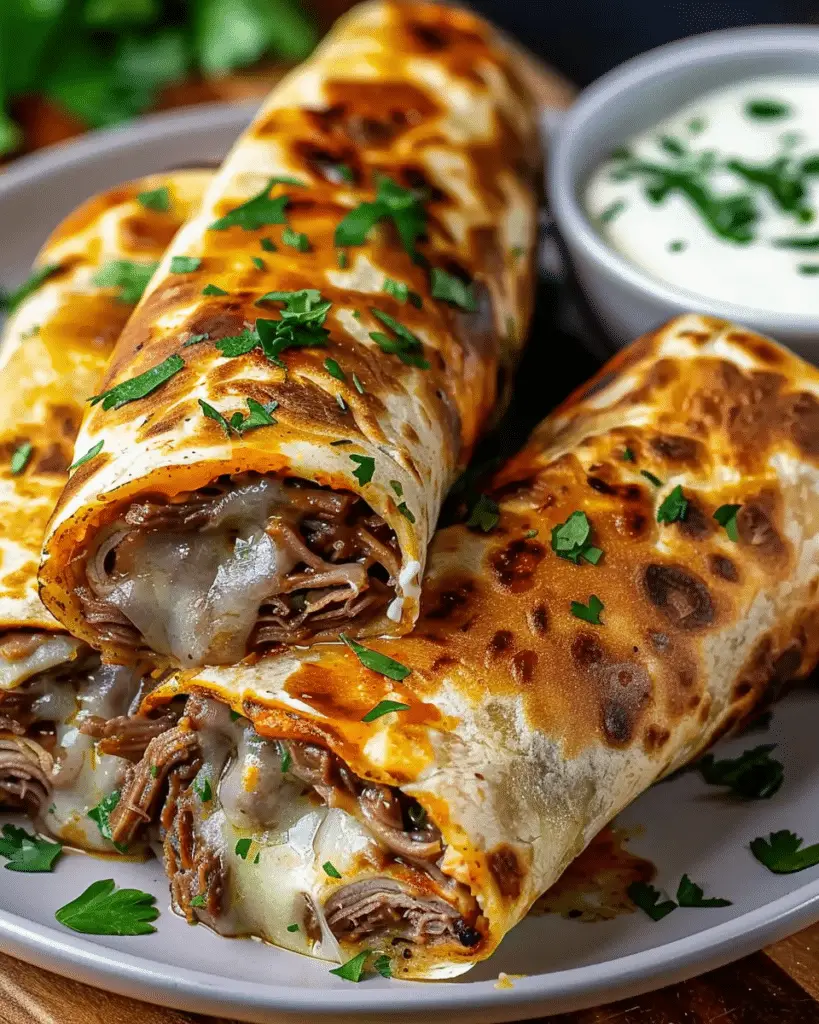 French Dip Tortilla Roll Ups