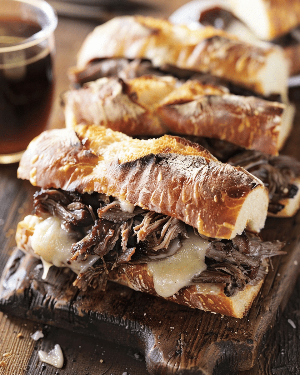 Crockpot French Dip Sandwiches