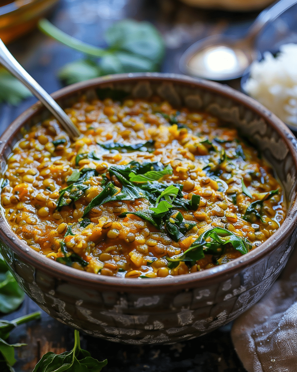 Spicy Lentils And Spinach (Stove Top And Pressure Cooker)