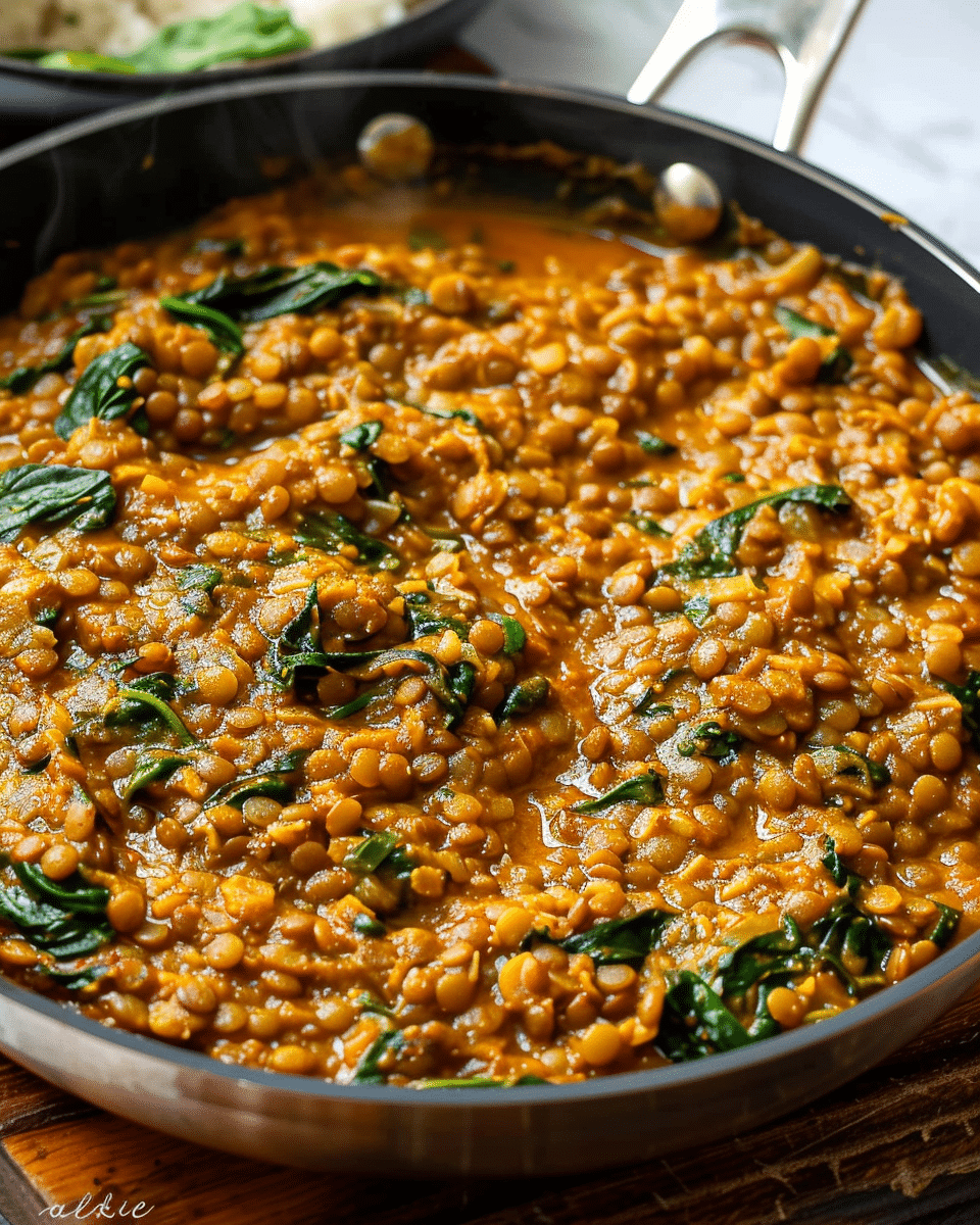 Spicy Lentils And Spinach (Stove Top And Pressure Cooker)