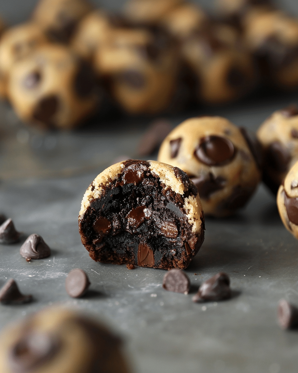 Chocolate chip cookie brownie balls