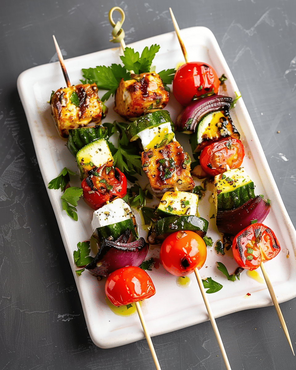 Healthy Greek Salad Skewers
