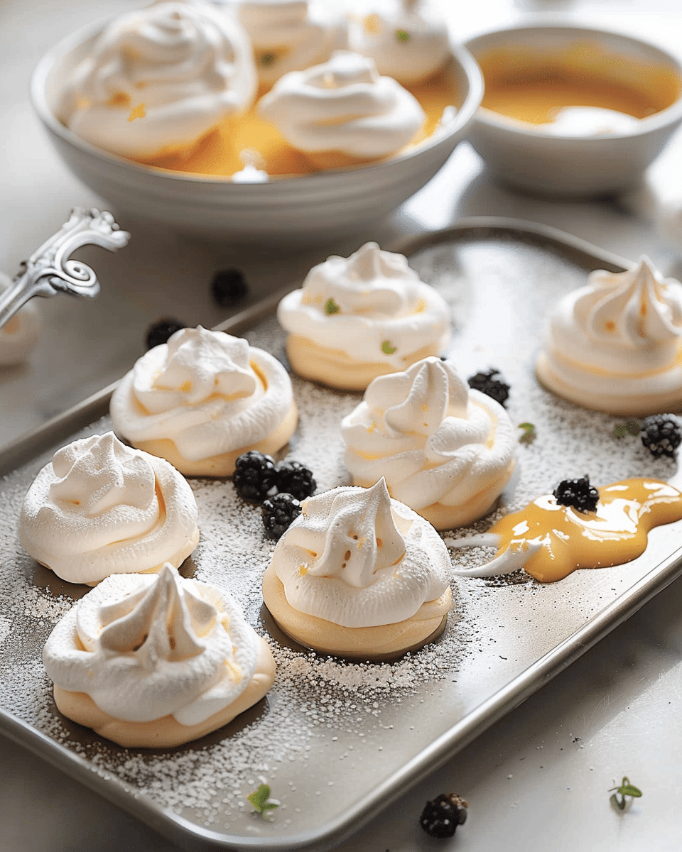 Meringues with citrus curd