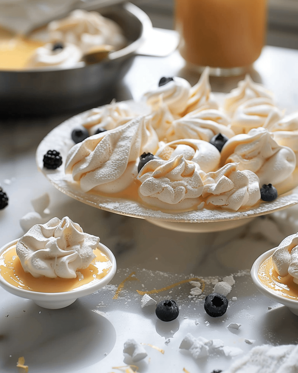Meringues with citrus curd