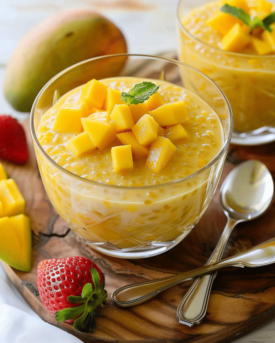 Mango Tapioca Pudding (Mango Sago)