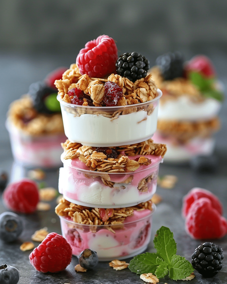 Frozen Yogurt Granola Cups