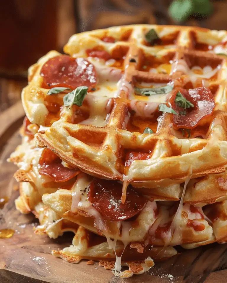 Pizza Stuffed Waffles Snacks