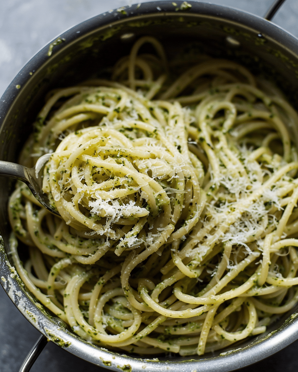 One pot creamy pesto pasta