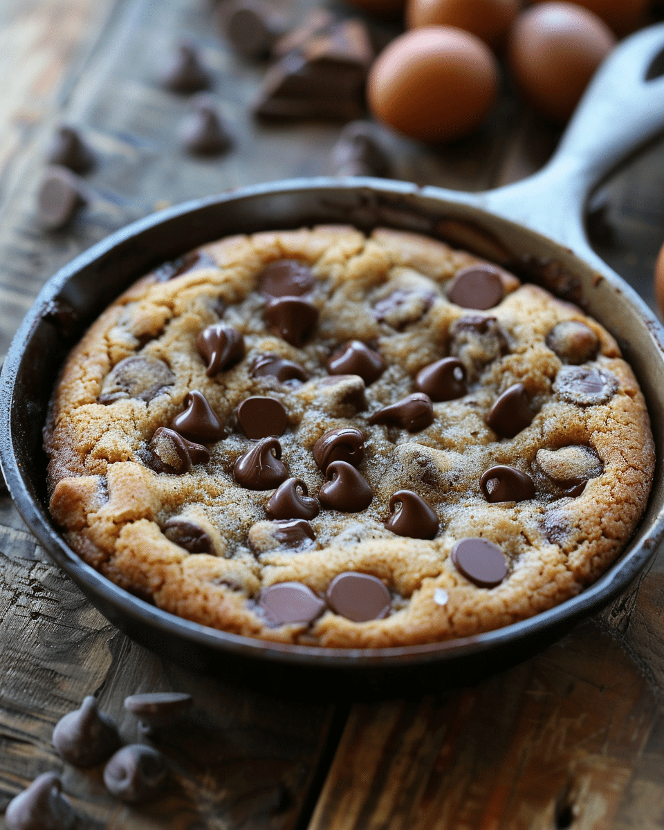 Single Serve Skillet Chocolate Chip Nutella Cookie (Eggless)