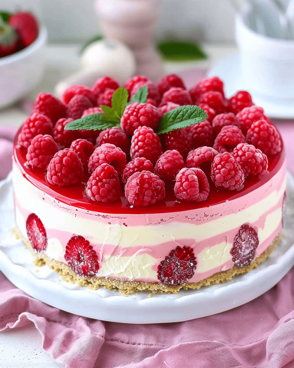 Raspberry White Chocolate Bavarois