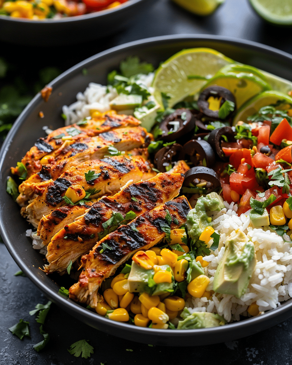 Street Corn Chicken Rice Bowls