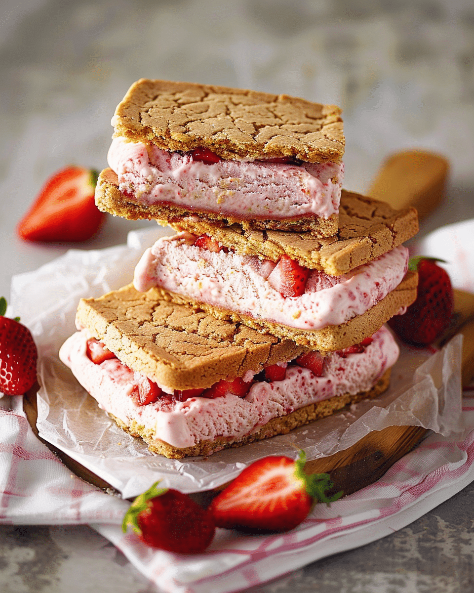 Strawberry Ice Cream Sandwiches