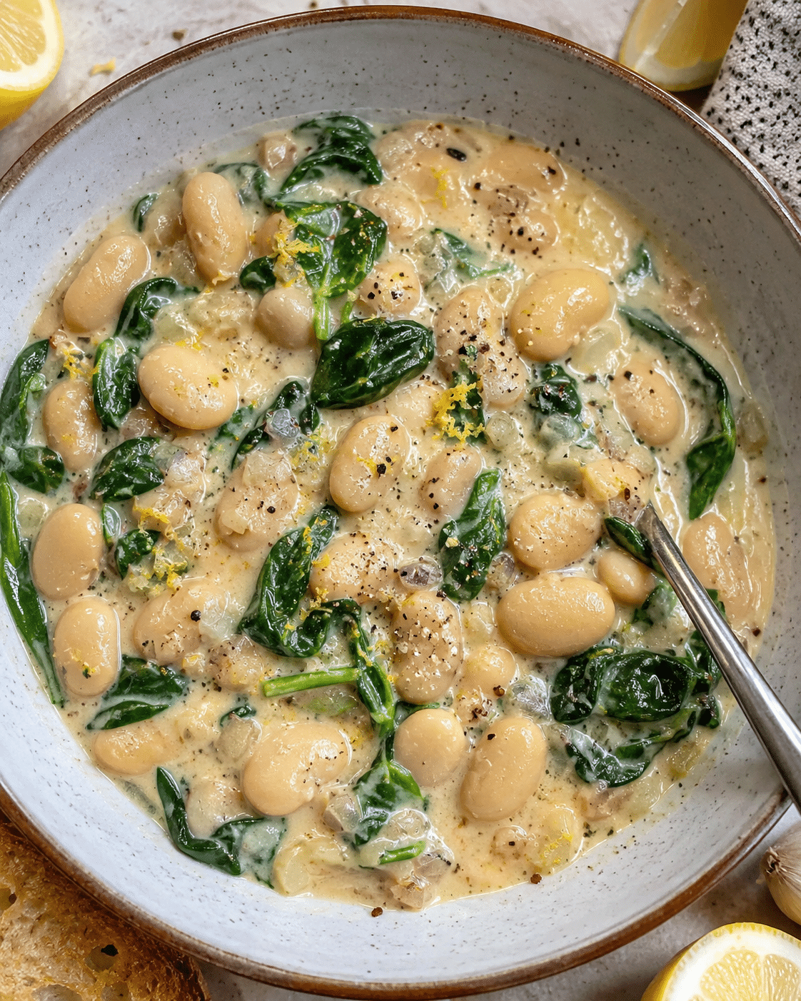 Creamy Lemon Garlic Butter Beans