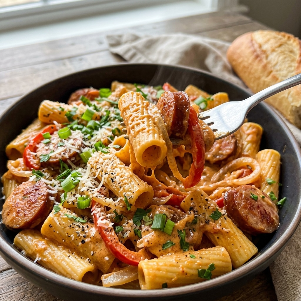 One Pot Creamy Cajun Sausage Pasta (30-Minutes)