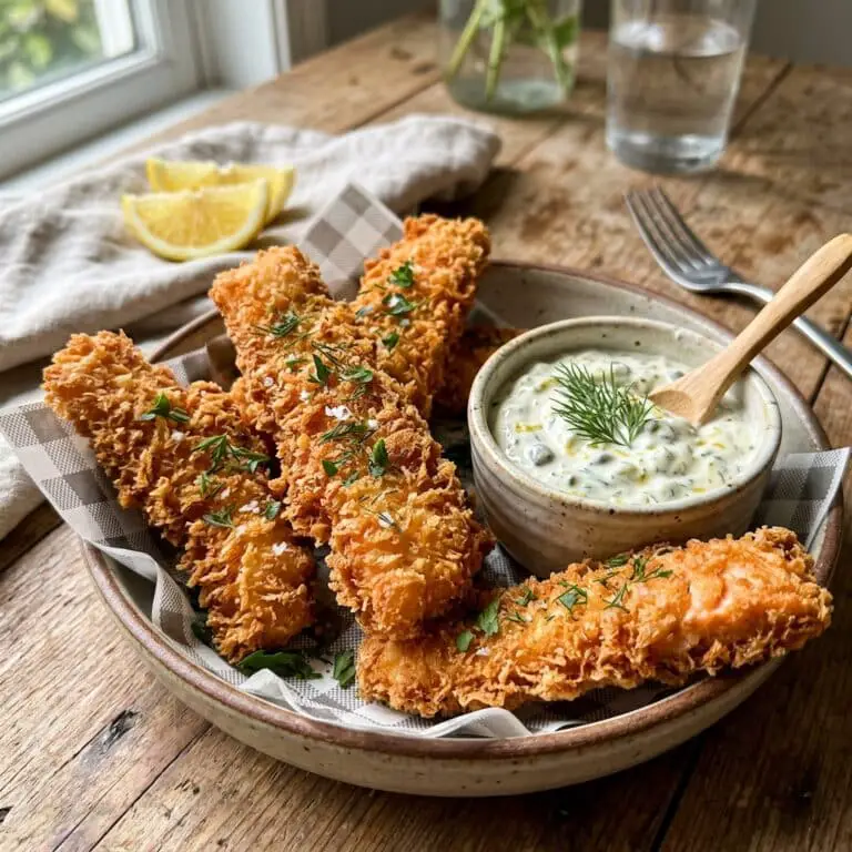Crispy Salmon Strips with Herb Tartar Dip
