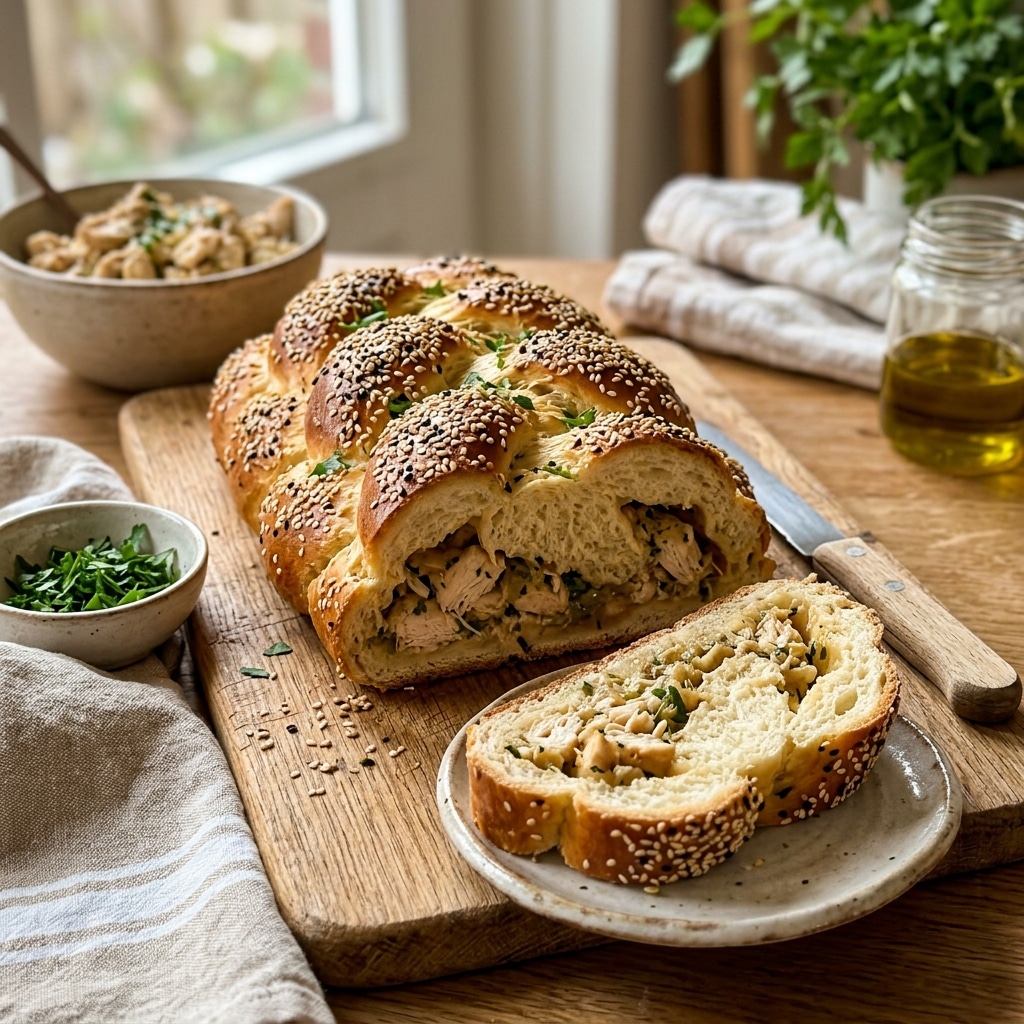 Gevlochten Sesambroodjes met Kip