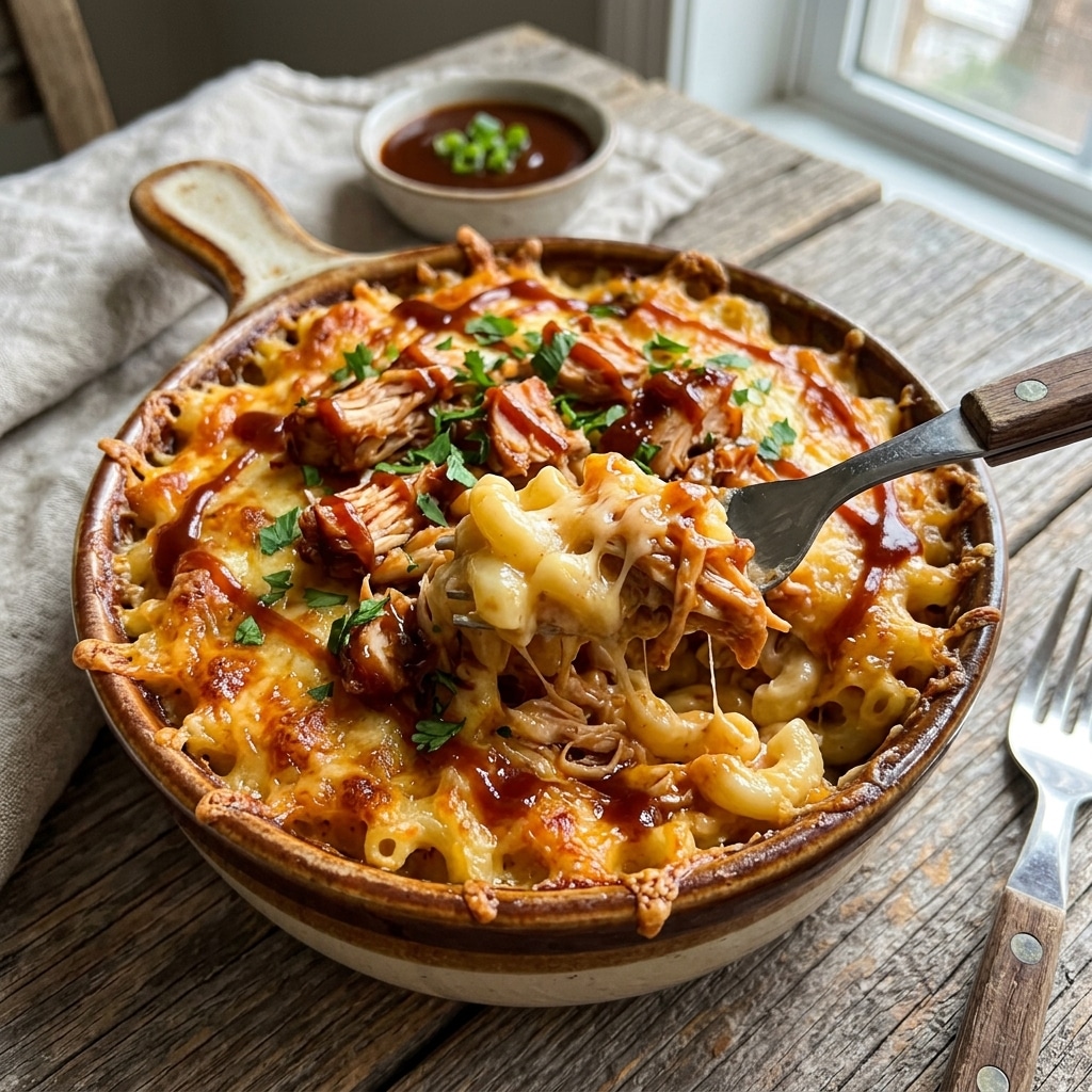 High Protein Honey BBQ Chicken Mac and Cheese