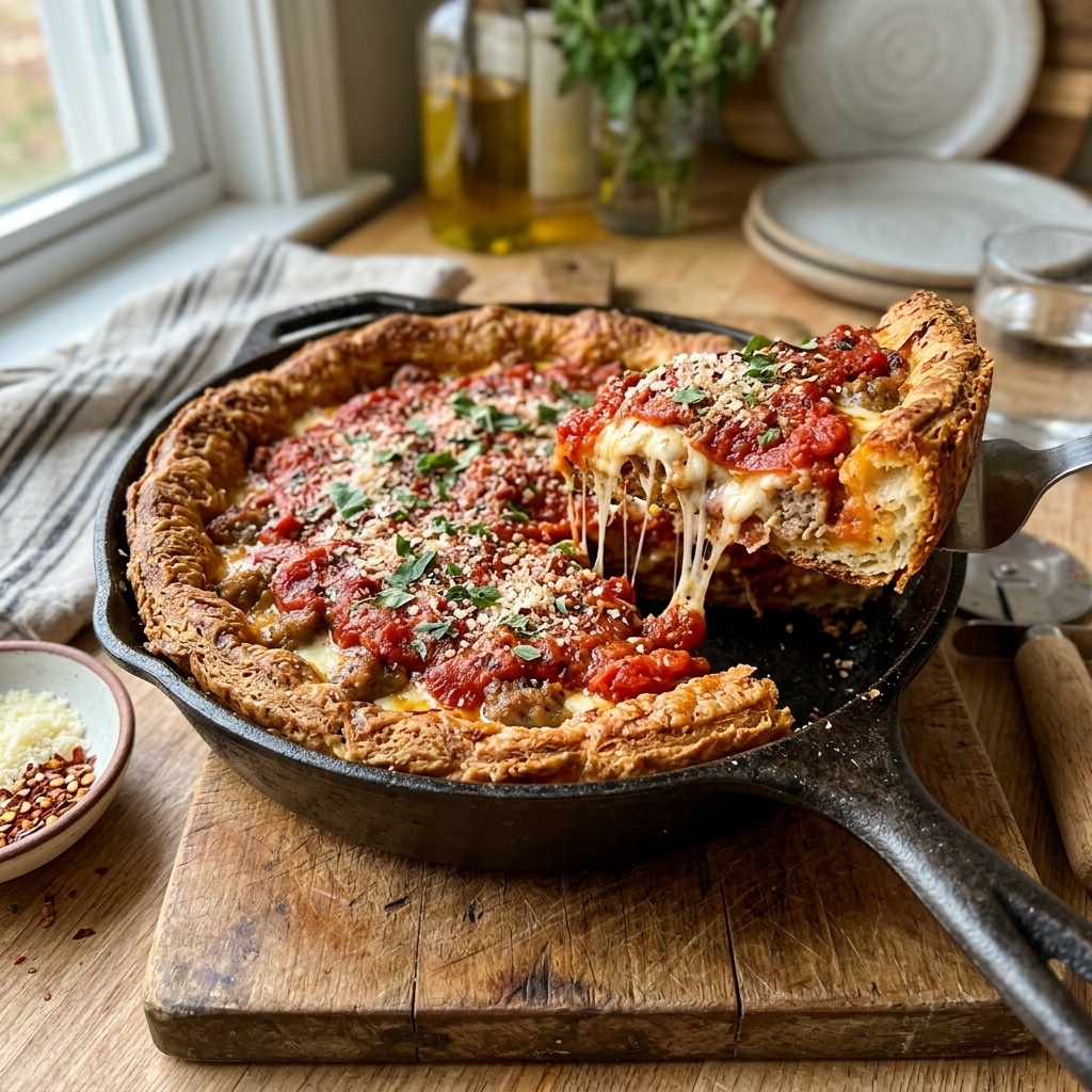 Homemade Chicago-Style Deep Dish Pizza