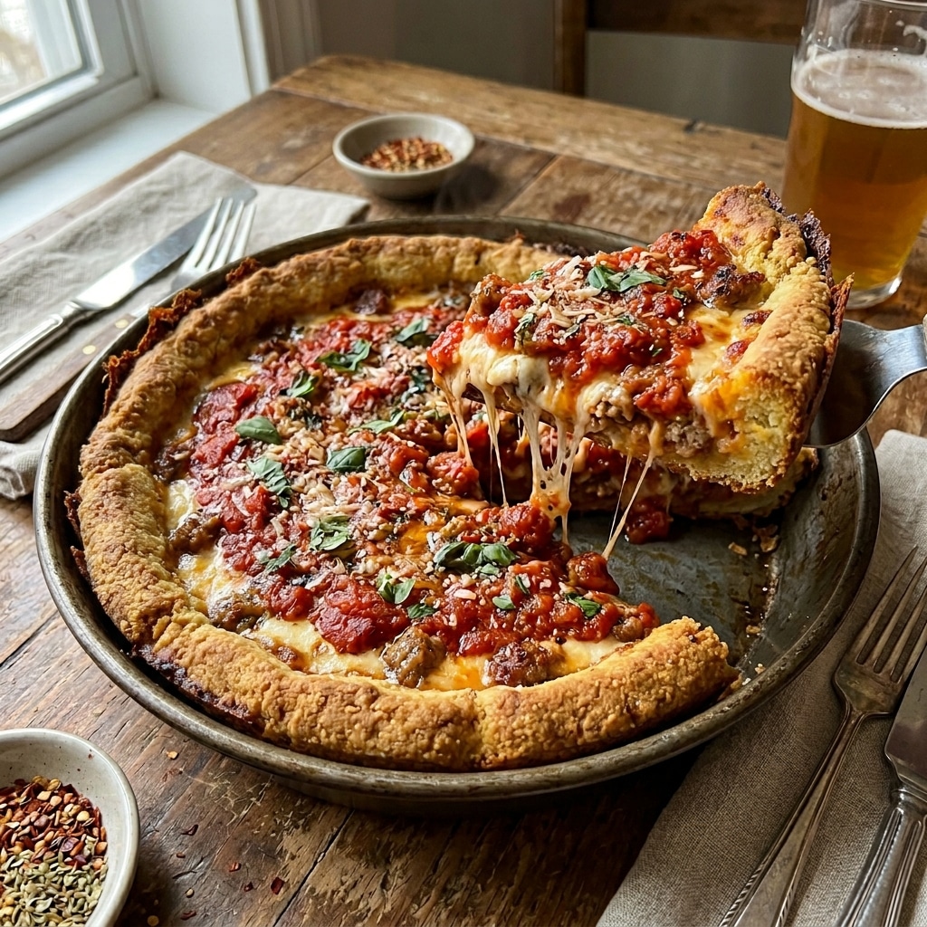 Homemade Chicago-Style Deep Dish Pizza