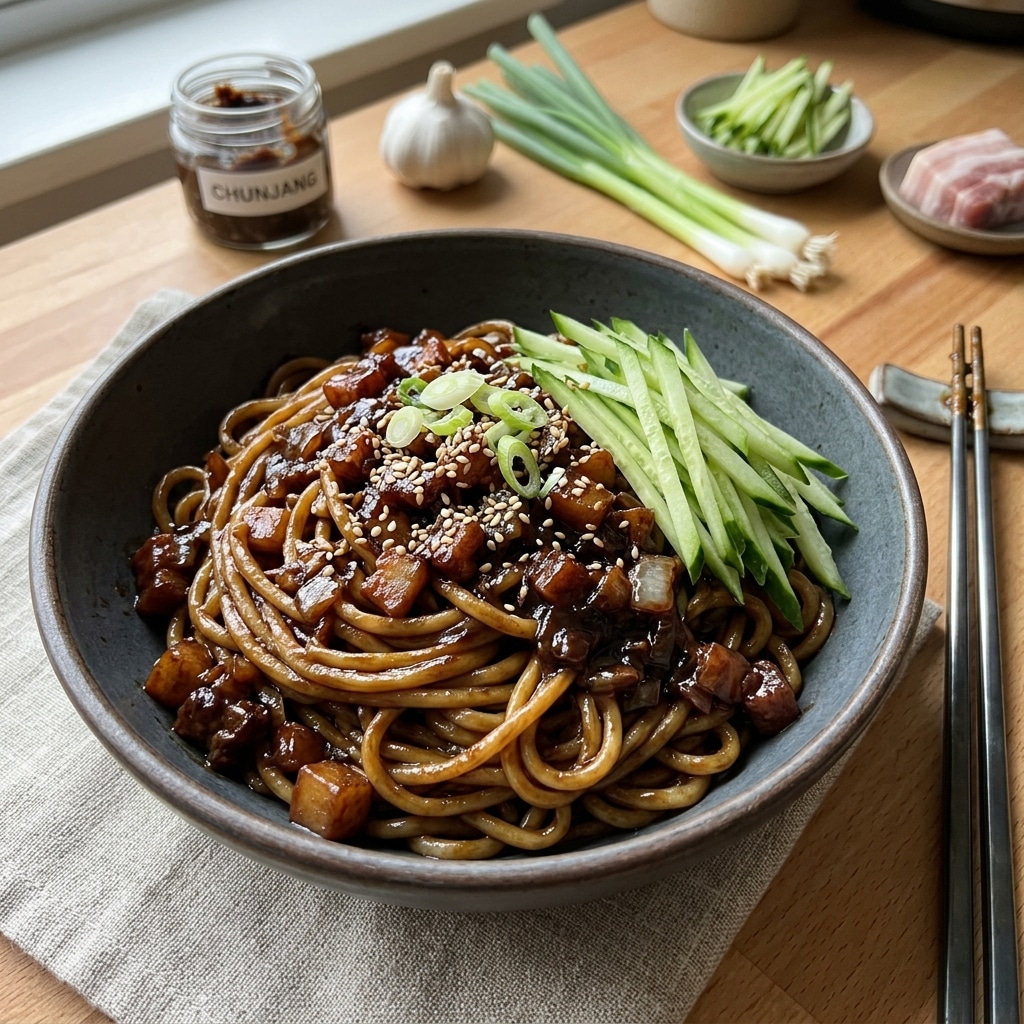 Jajangmyeon (Korean Black Bean Noodles)