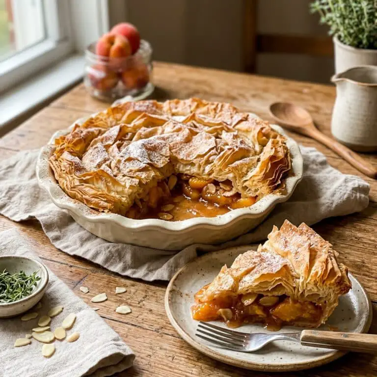 Peach Fillo Crinkle Pie