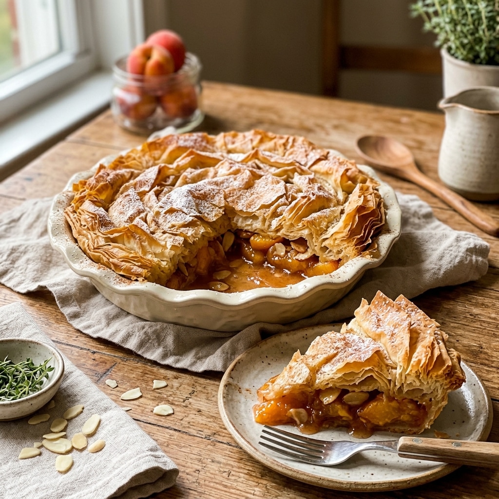 Peach Fillo Crinkle Pie