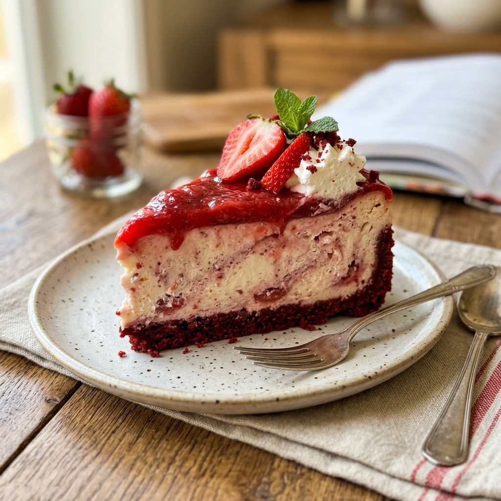 Red Velvet Strawberry Cheesecake