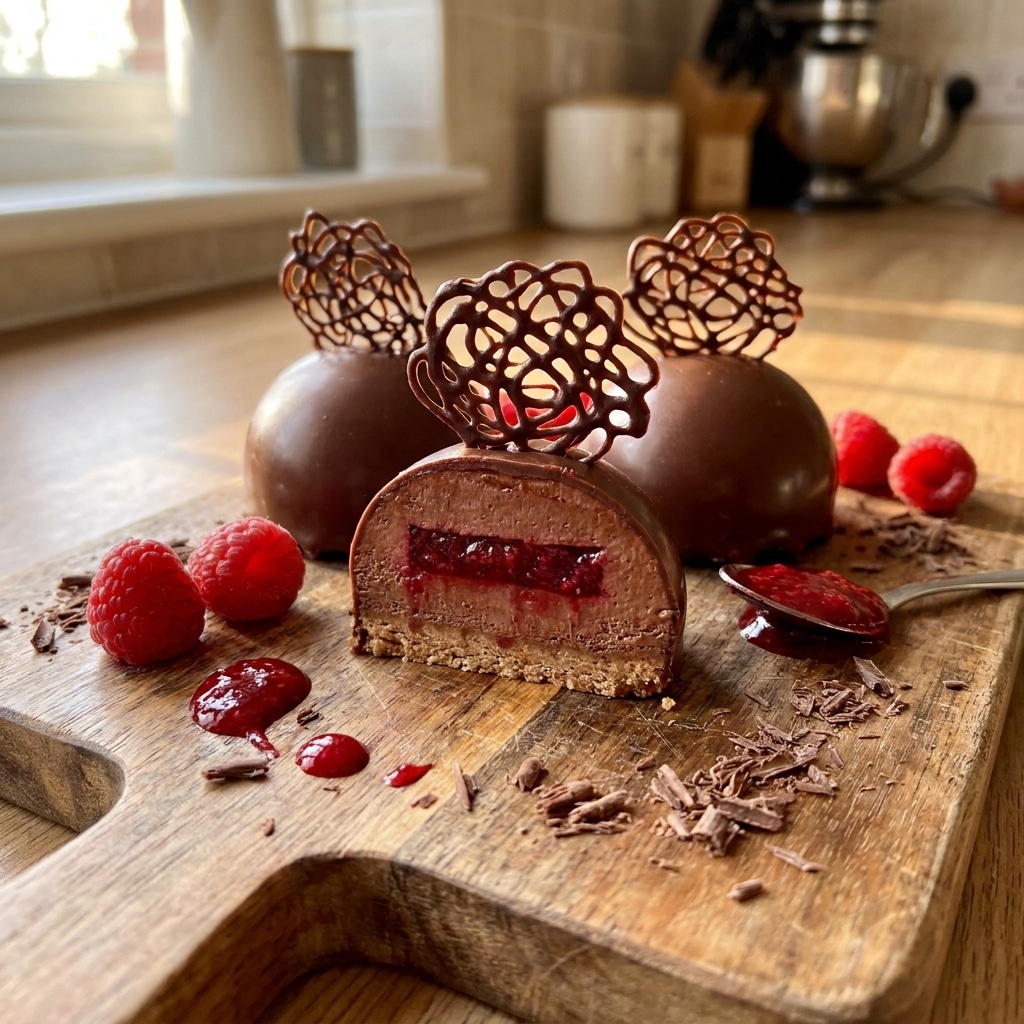 Chocolate Raspberry Cheesecake Domes