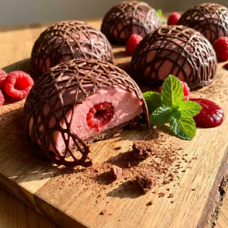 Chocolate Raspberry Cheesecake Domes
