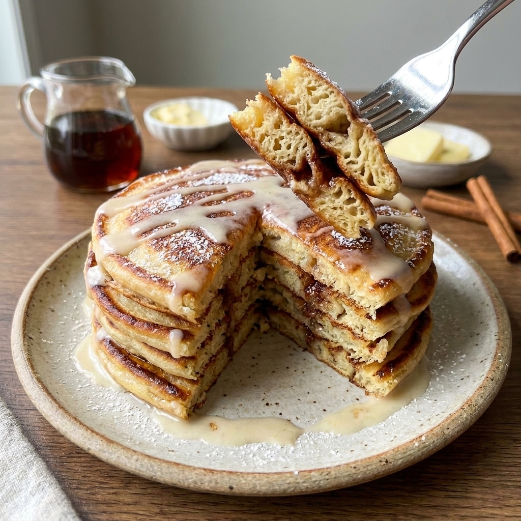 Flaky Brown Butter Cinnamon Roll Pancakes