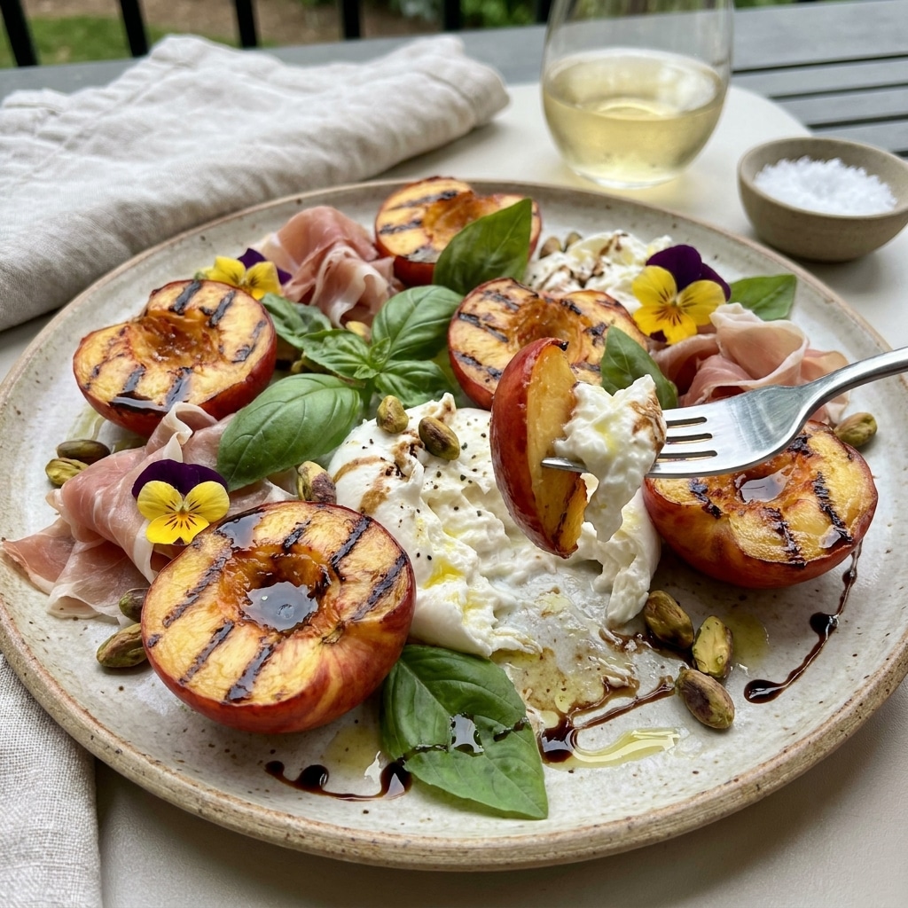 Grilled Nectarine Burrata Prosciutto Salad
