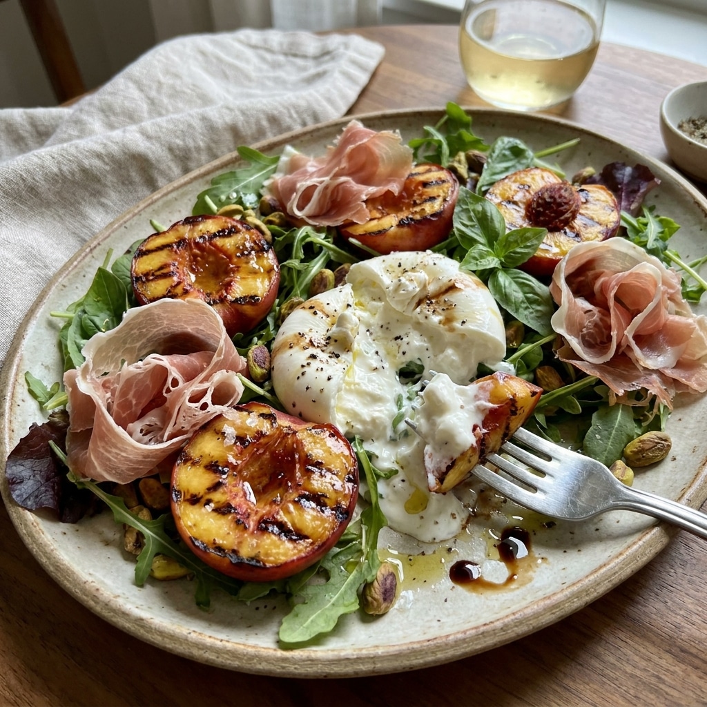 Grilled Nectarine Burrata Prosciutto Salad