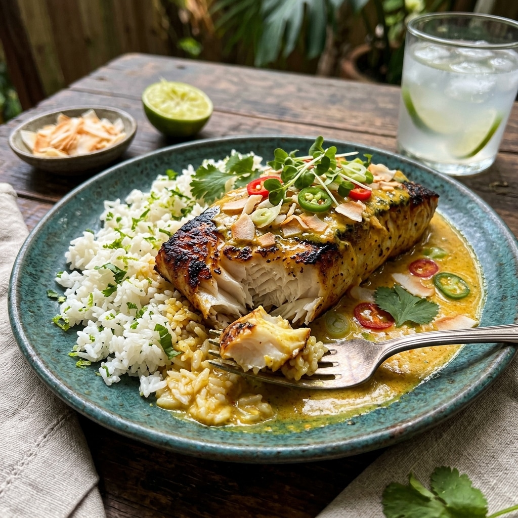 Tropical Grouper with Spicy Coconut Recipe That Heals in 5 Minutes