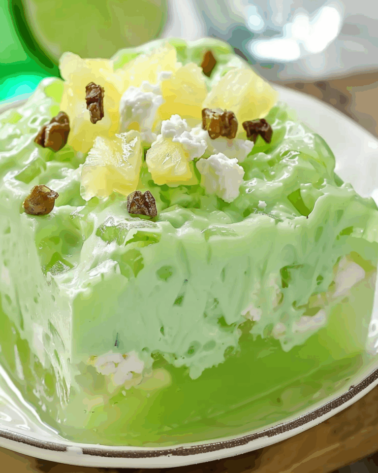 Lime Green Jello Salad with Cottage Cheese & Pineapple