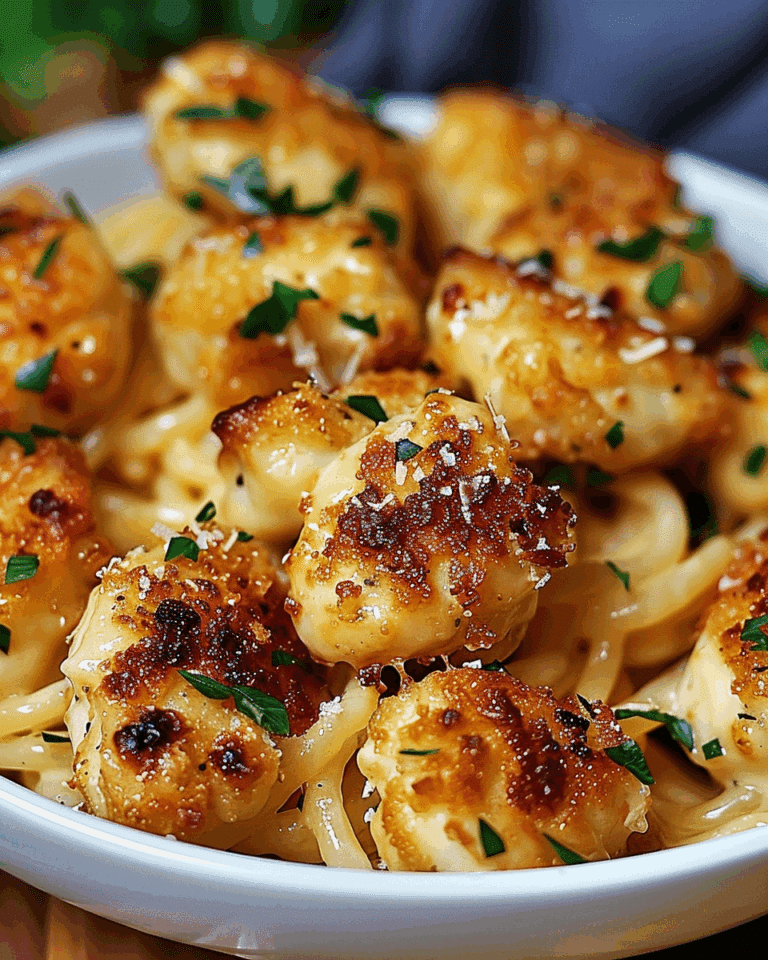 Garlic Butter Chicken Bites with Savory Creamy Parmesan Pasta