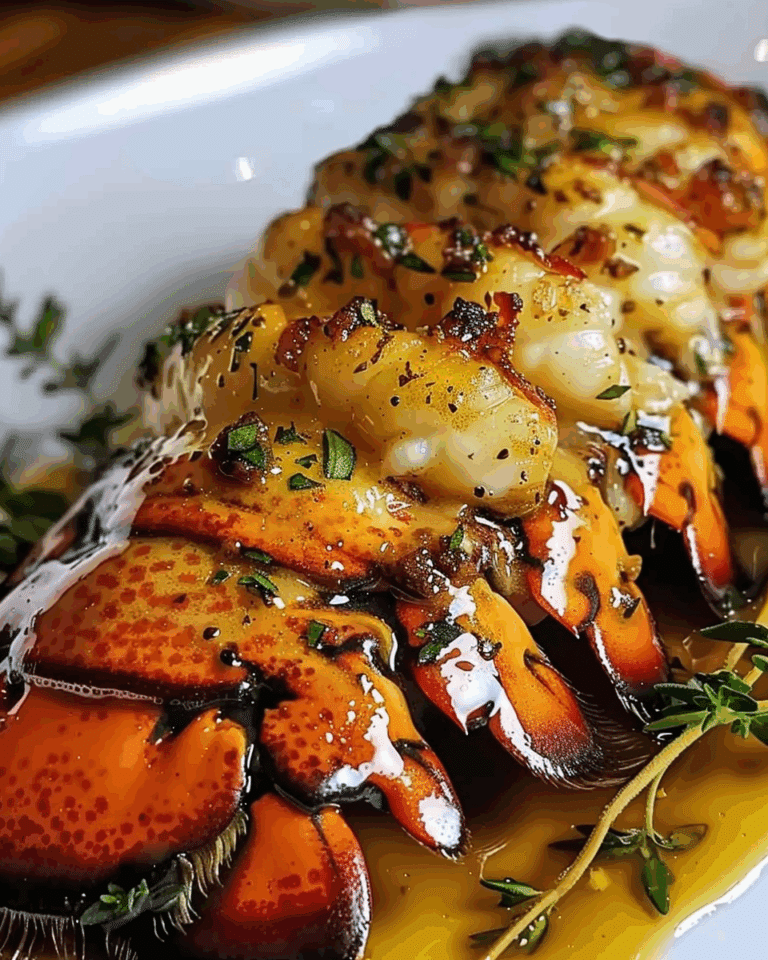 Black Garlic Butter Lobster Tail with Thyme Glaze