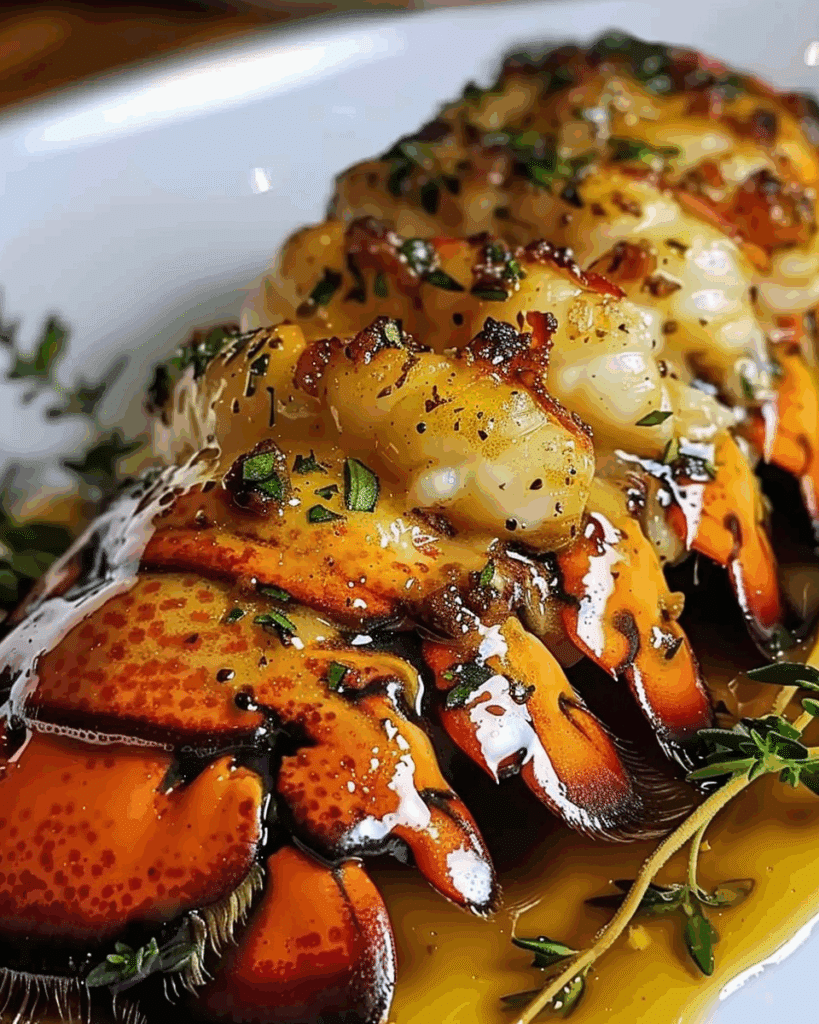 Black Garlic Butter Lobster Tail with Thyme Glaze