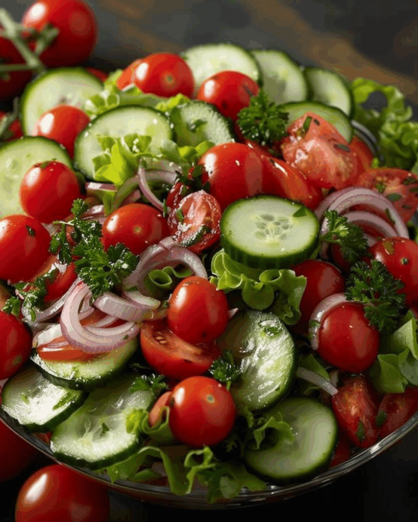 Marinated Cucumber, Tomato & Onion Salad