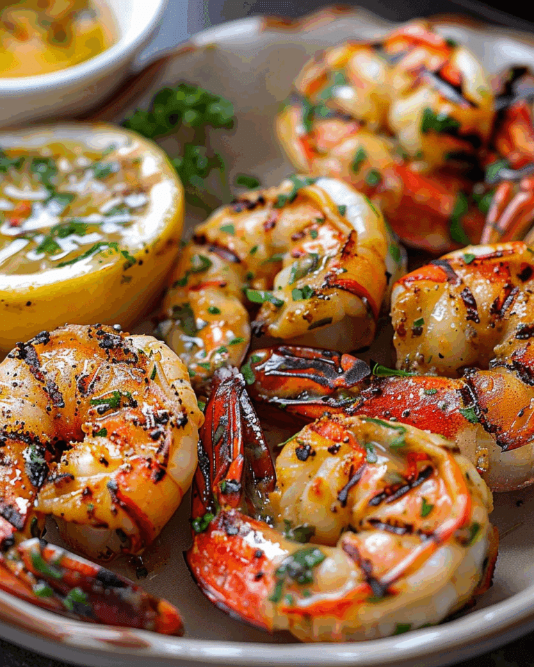 Grilled Lobster Tails and Shrimp with Herb-Butter Sauce