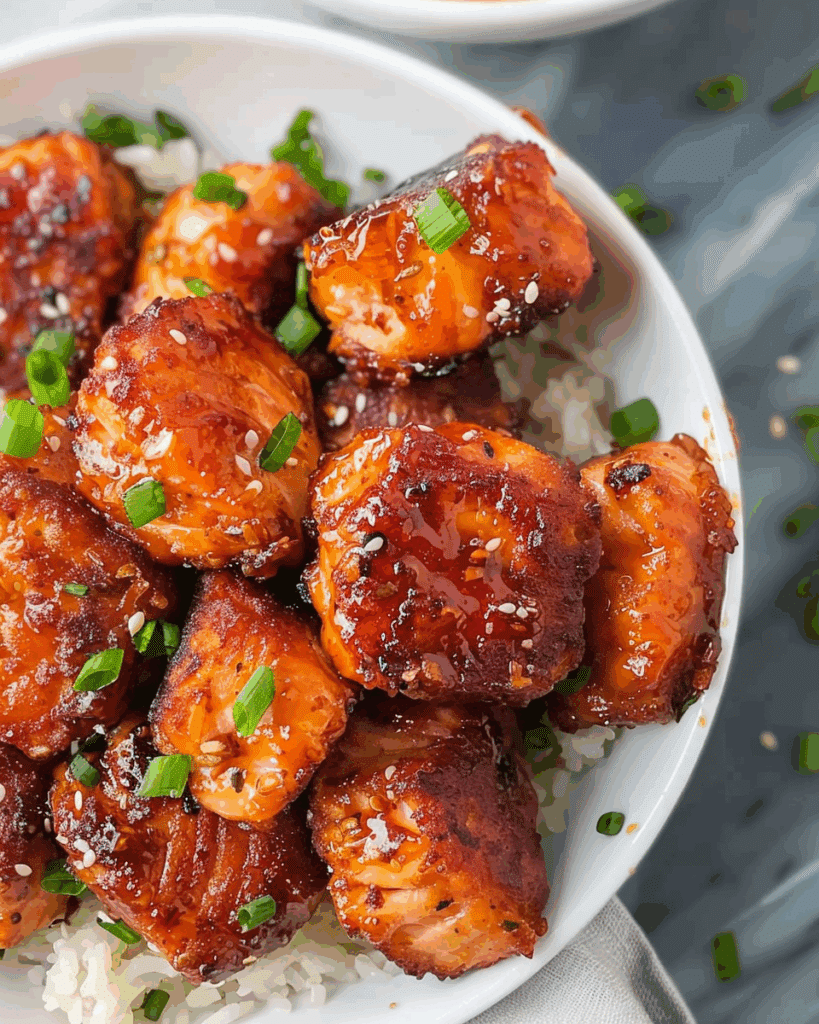 Mouthwatering Honey Garlic Salmon Bites