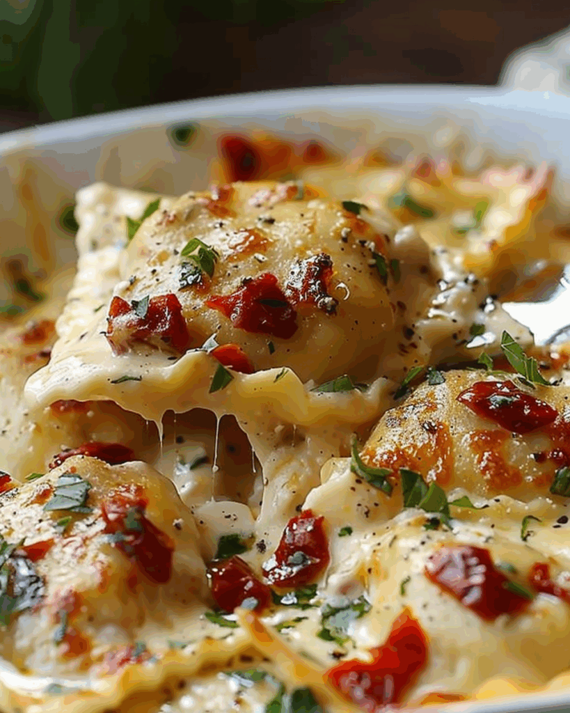 Creamy Sun-Dried Tomato Chicken Ravioli
