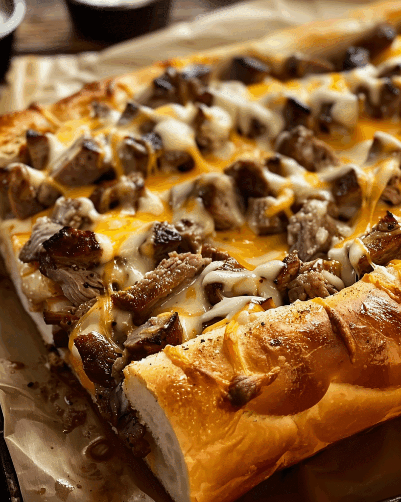 Philly Cheesesteak Cheesy Bread