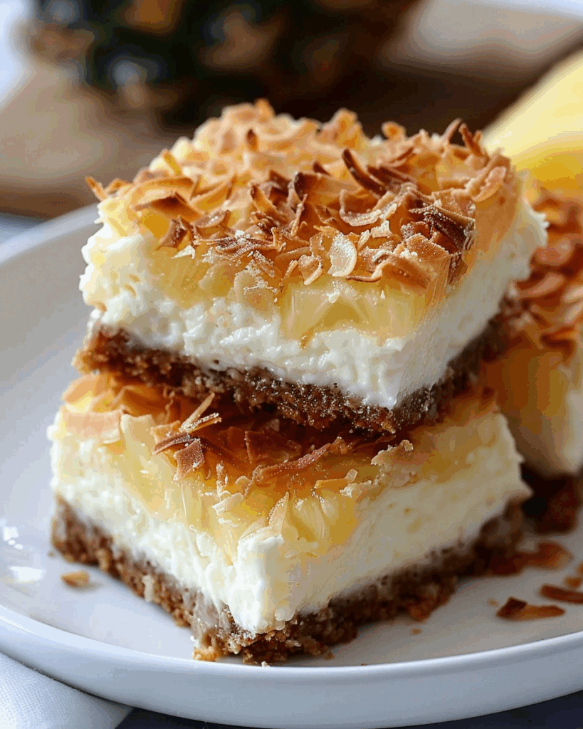 Pineapple Coconut Cheesecake Bars