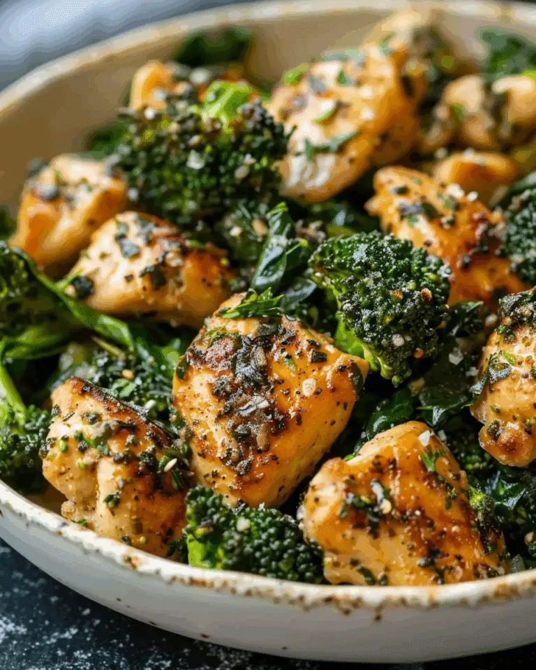 Garlic Chicken with Broccoli and Spinach