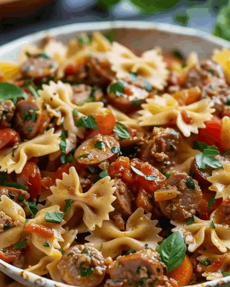 Italian Sausage with Bow Tie Pasta