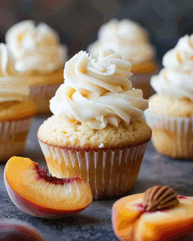 The Best Honey Peach Cream Cheese Cupcakes