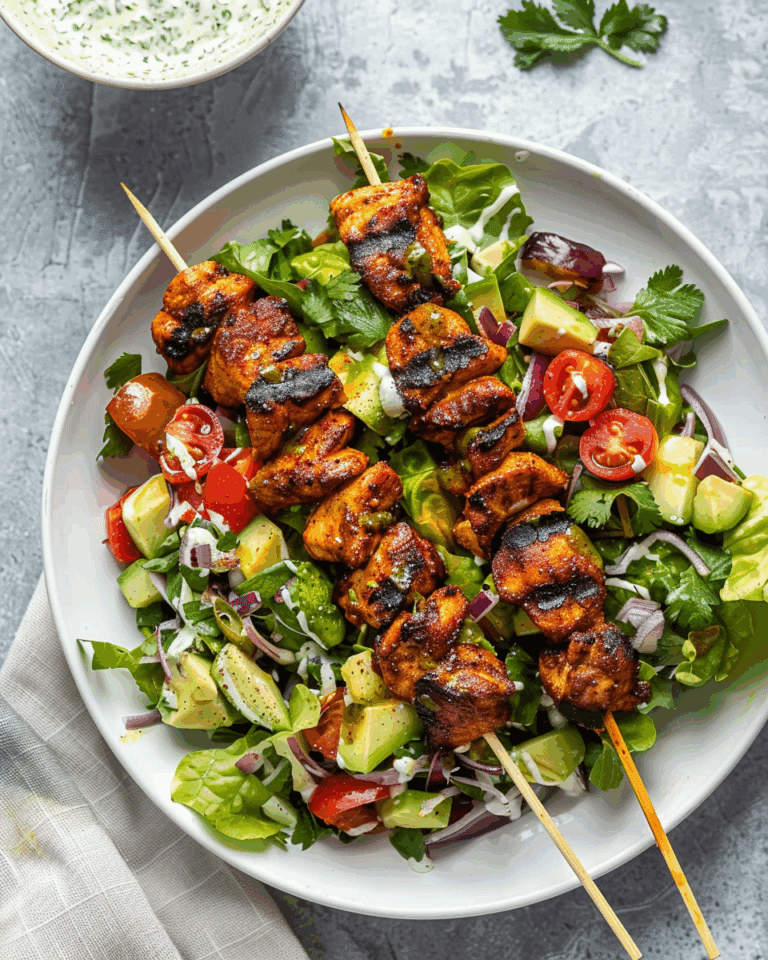 BBQ Chicken Skewer Salad